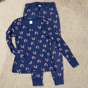 Hanna Anderson Navy Rainbow Print Pajama Set
